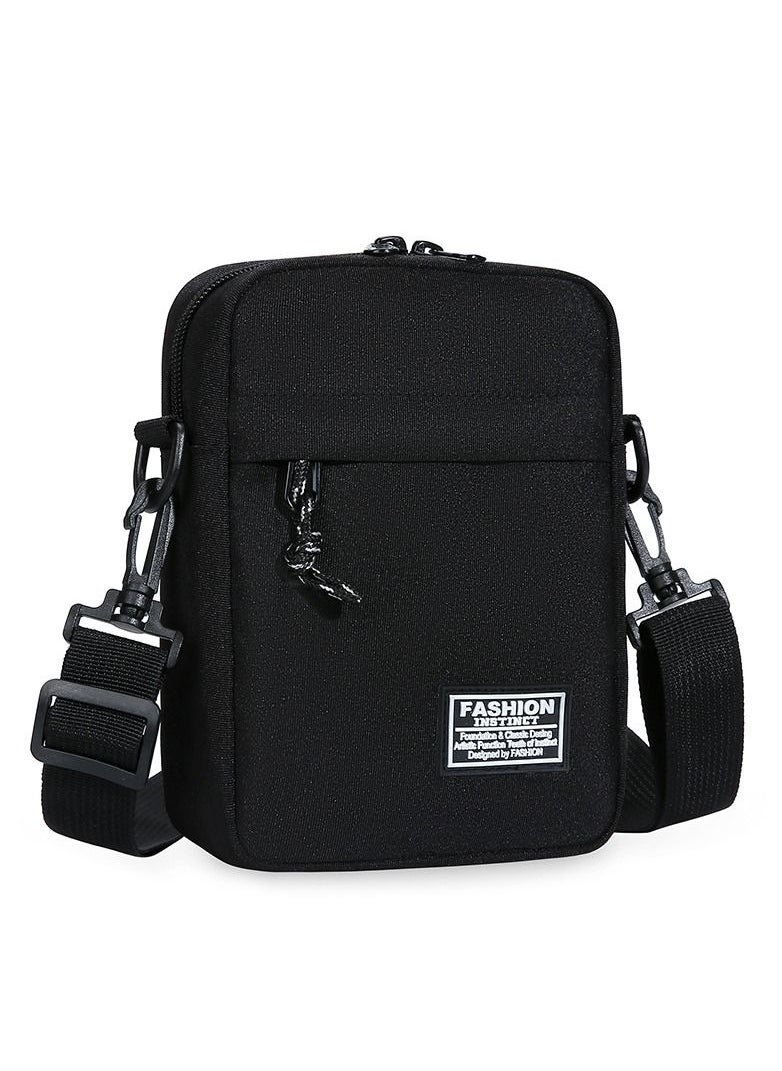 DUNISO - Mens Crossbody Bag Shoulder Bag with Adjustable Strap and Top Handle Multi-layer Functional New Trends Fashion Handbag Black - Image 1