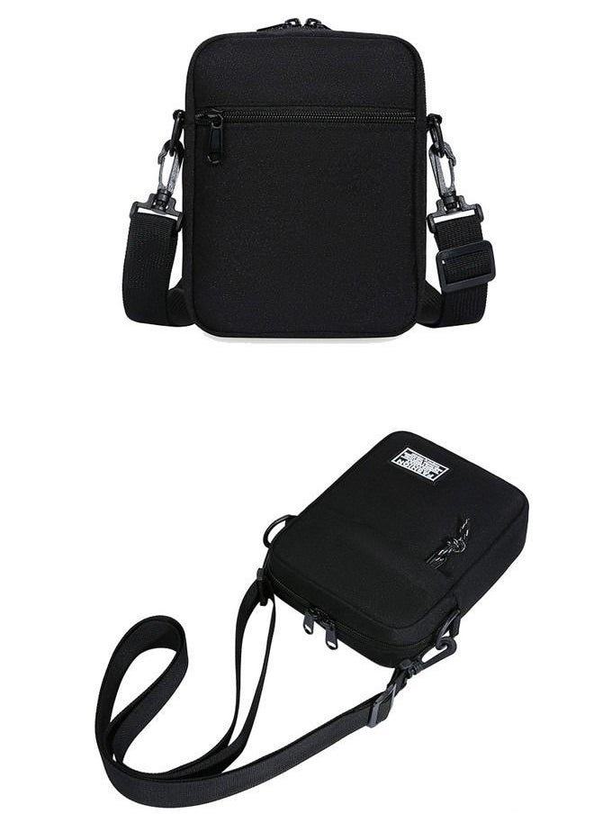 DUNISO - Mens Crossbody Bag Shoulder Bag with Adjustable Strap and Top Handle Multi-layer Functional New Trends Fashion Handbag Black - Image 1