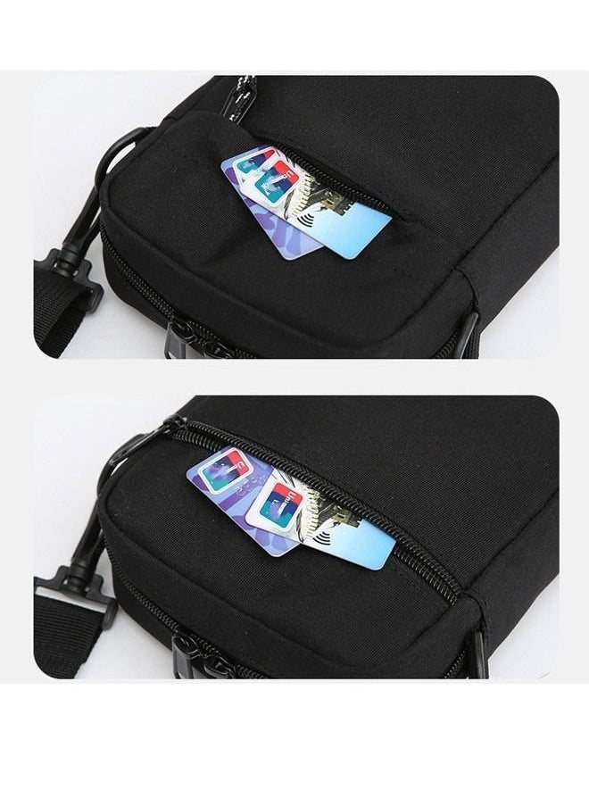 DUNISO - Mens Crossbody Bag Shoulder Bag with Adjustable Strap and Top Handle Multi-layer Functional New Trends Fashion Handbag Black - Image 1