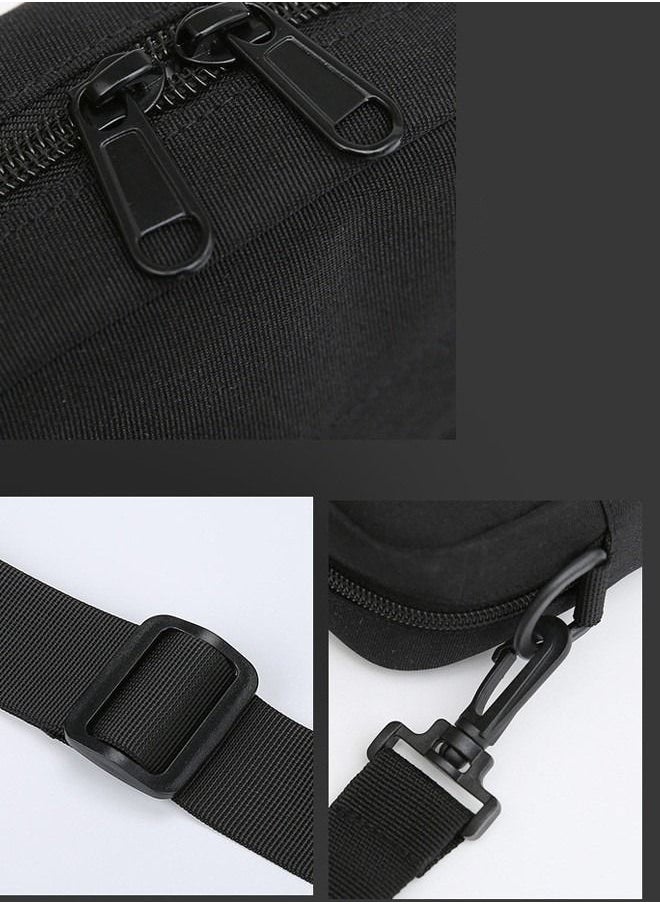 DUNISO - Mens Crossbody Bag Shoulder Bag with Adjustable Strap and Top Handle Multi-layer Functional New Trends Fashion Handbag Black - Image 1