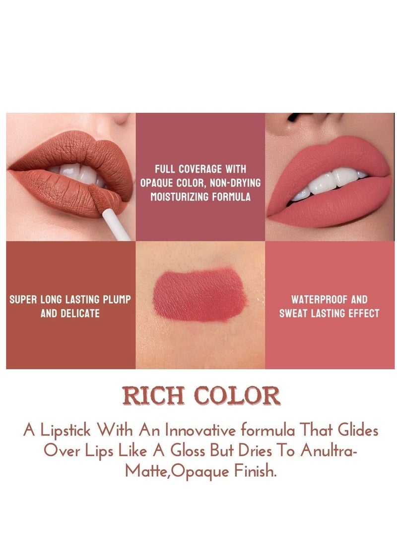 HelloKiss 4 Colors Creamy Lip Gloss, 2024 New Waterproof Lipstick, Long Lasting Moisturizing Liquid Non-Stick to Cup Lipstick, Perfect for Creating Natural Lip Makeup,Lip Makeup For Women (4 Pcs Set, Medium) - Image 3