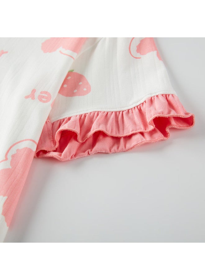 Deesha [7A Antibacterial Bamboo Fiber Series] Girls' Summer Short-Sleeve Shorts, Big Kids' Loungewear, Skin-Friendly Pajamas - Image 3