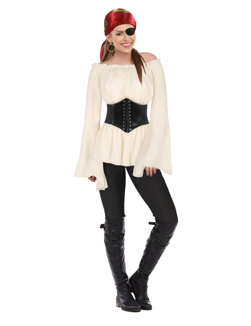 CICOCI Pirate Costume For Women With Accessories Renaissance Blouse Top Belt Headscarf Full Outfits Halloween Costume - Image 2