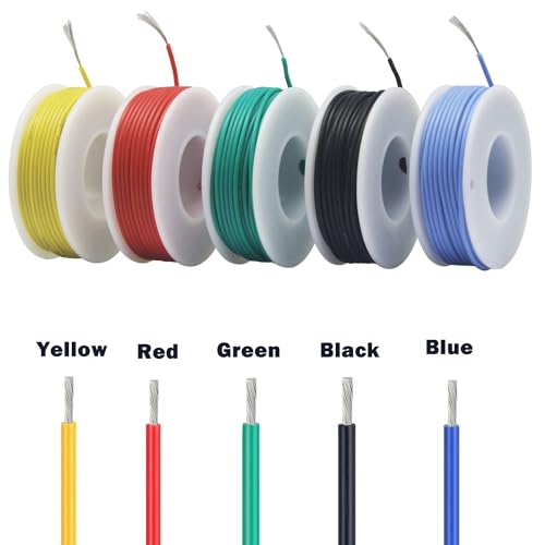 Striveday 26AWG Tinned Copper Flexible Silicone Hook-Up Wire - 300V Stranded Electrical Cable for DIY Electronics & Crafts (Box-1) - Image 2