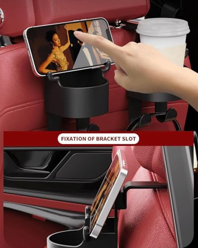 PRETOX 3 in 1 Multi-Functional Hook for Car Seat, Car Headrest Hidden Cup Hook Holder, Storage Organizer Hanger, Headrest Hooks, Drink Cup Holder with Hook, Car Travel Accessories 2 PCS - Image 3
