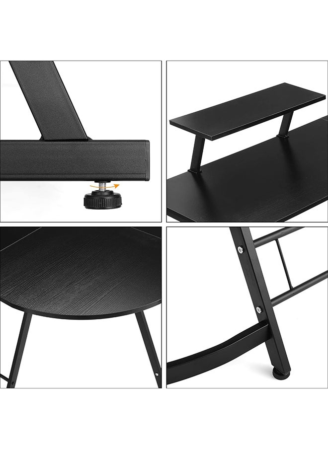 SKY-TOUCH - L Shaped Computer Desk: Sleek Design, Large Workspace, and Effortless Assembly for Your Home Office (Black, L129 * W46 * H71 cm) - Image 1