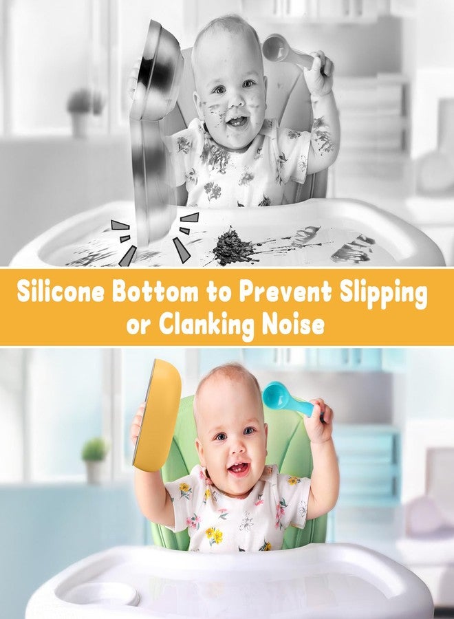 ShineMe أوعية ستانلس ستيل ShineMe، عبوة 6 حاويات وجبات خفيفة مع أكمام سيليكون ملونة قابلة للإزالة، أوعية غير قابلة للكسر للأطفال للآيس كريم، الحساء، الحبوب، الزبادي...  - Image 3