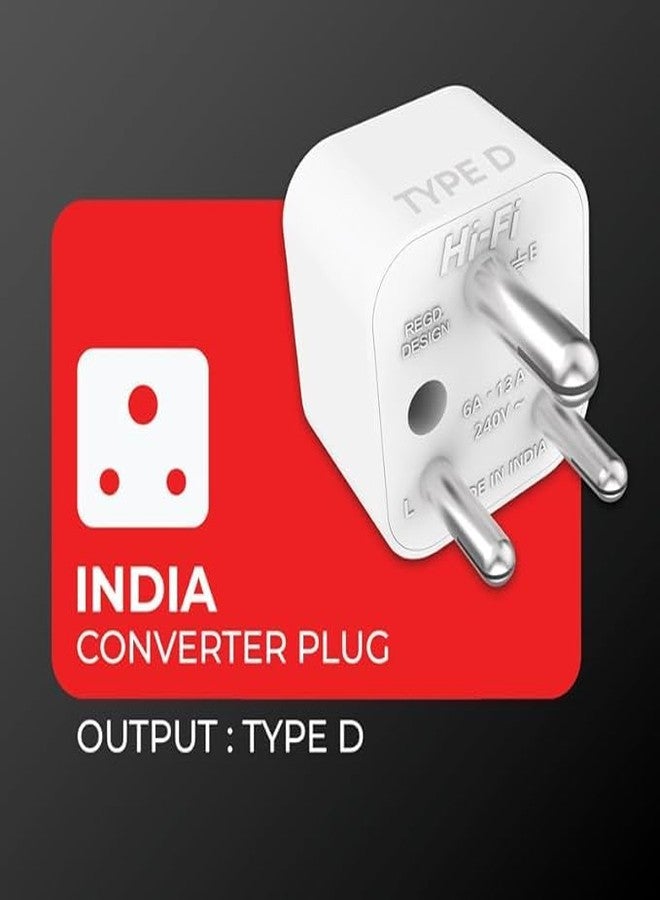 Elleys' Elleys ENZO (2 pcs) 3 pin Socket US Converter for India (USA, UK, China) Australia to India Plug Converter - Type D Plug Adapter 6A - 240V Universal Travel Adapter for Home, Office - Image 4