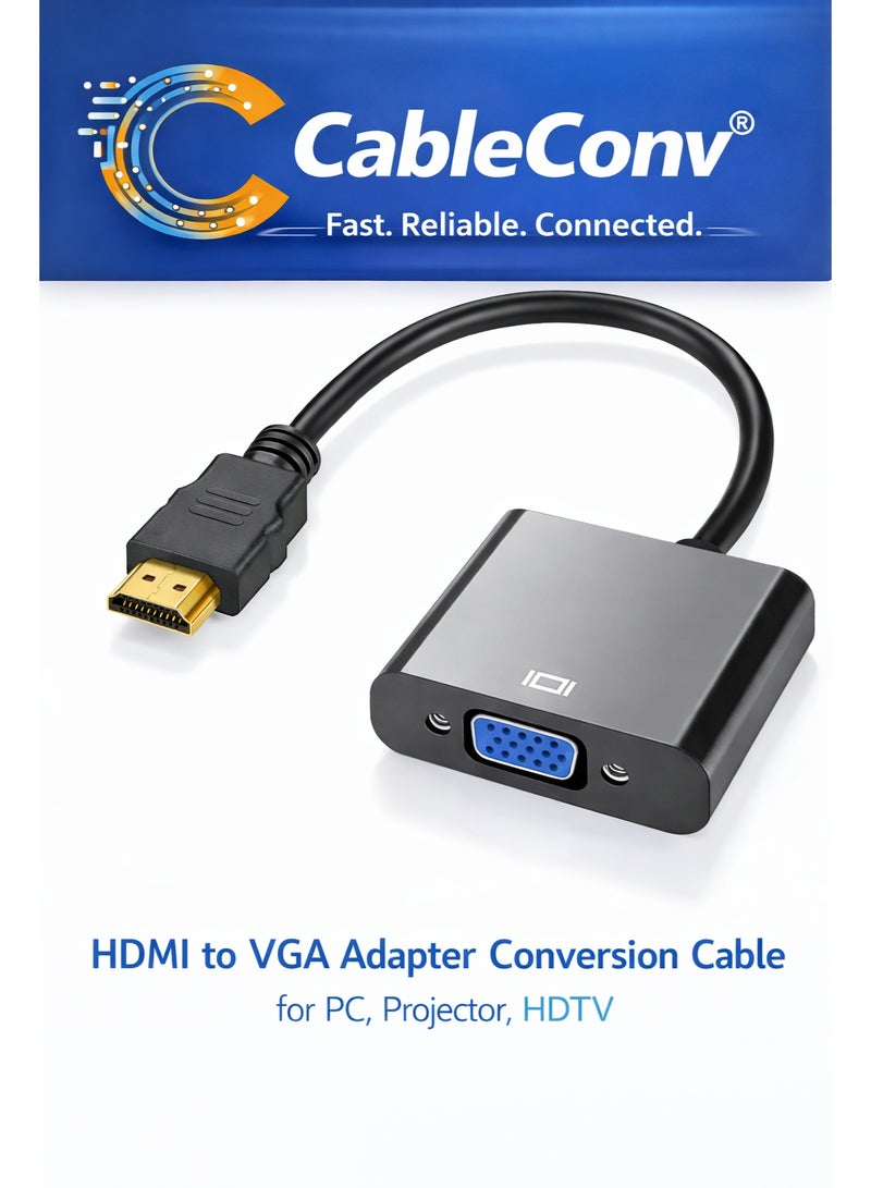 CABLE CONV HDMI to VGA Adapter 1080P Video Converter Cable – HDMI Male to VGA Female Adapter for PC, Laptop, Monitor, Projector, HDTV - Image 1