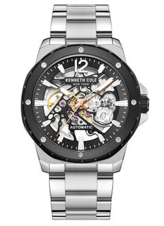 Kenneth Cole New York Kenneth Cole New York 45mm Automatic Men's Watch with Black Dial & Stainless Steel Bracelet  - Image 1