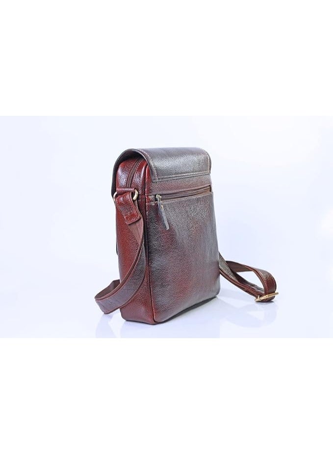 Mont Hawk Men's Leather Tablet Bag – Premium Crossbody Shoulder Messenger Bag for 10-Inch Tablet, Business Office Travel Casual Sling Bag, Brown - Image 3