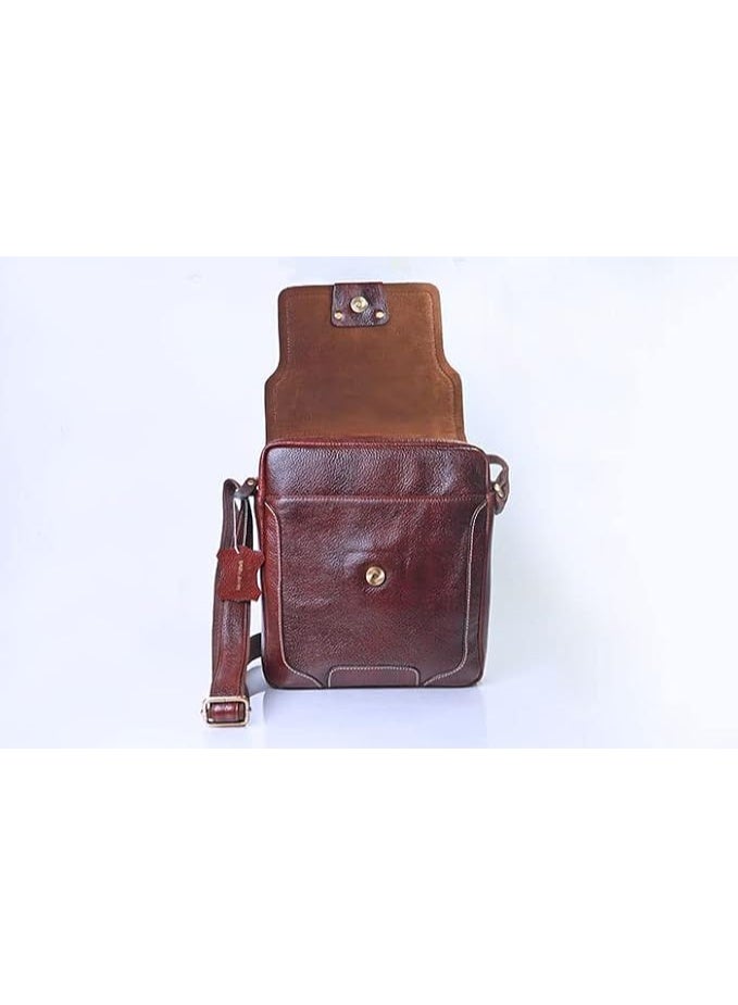 Mont Hawk Men's Leather Tablet Bag – Premium Crossbody Shoulder Messenger Bag for 10-Inch Tablet, Business Office Travel Casual Sling Bag, Brown - Image 5