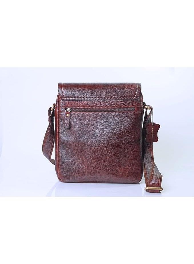 Mont Hawk Men's Leather Tablet Bag – Premium Crossbody Shoulder Messenger Bag for 10-Inch Tablet, Business Office Travel Casual Sling Bag, Brown - Image 4