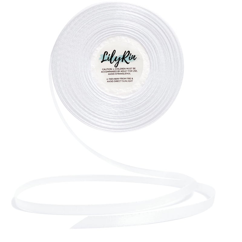 White Ribbon 14 Inches 36 Yards Satin Roll Perfect for Scrapbooking Art Wedding Wreath Baby Shower Packing Birthday Wrapping Christmas Gifts or Other Projects