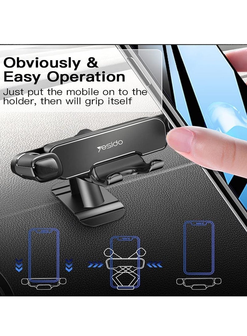 Yesido C90 Car Gravityt Mount Cell Phone Holder Vertical&Horizontal Gravity for iPhone 11/11Pro/11Pro Max/Xs X XR 6S 7 Plus 8 All Samsung Mobiles/All Xiaomi Mobiles - Image 3