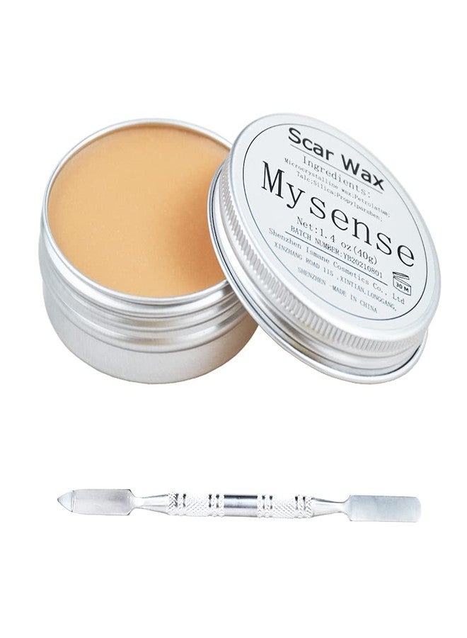 Mysense Scar Wax Kit SFX Make Up Special Effects Fake Molding Wound Skin Wax Body Paint Halloween Set Fake Nose Stage Zombie Cosplay Costume SFX Makeup with Spatula,1.4Oz(40g) - Image 1