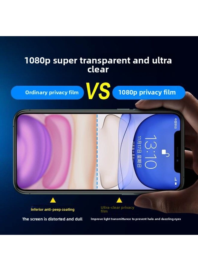 For Apple 15 Tempered Film Anti-peep Iphone14promax Full Screen 13 Cover 12 Film 11 Mobile Phone Film Xs-Color:Blue Light Thin Edge 1 Piece To Protect Eyes And Filter Harmful Light With Film Cleaning Package-Size:iPhone14Plus