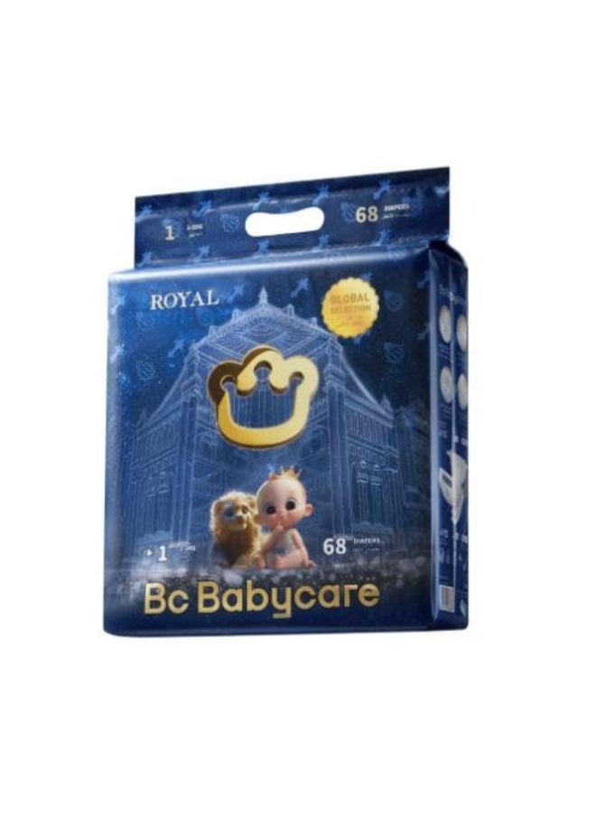 Babycare Babycare - Royal Baby Diapers, Size 1 (2–5 Kg), 1 Pack (68 Pieces)  - Image 1