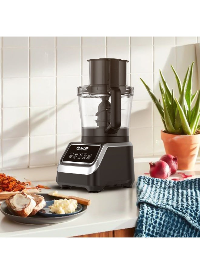 Arshia 1000W Multifunctional Food Processor – 2.5L Capacity – Blender, Chopper, and Grinder – Multiple Blades – Speed ​​Control + Pulse Function – Multiple Uses – 18-Month Warranty - Image 2