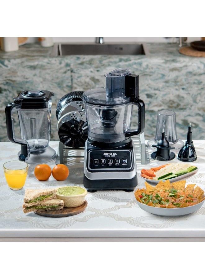 Arshia 1000W Multifunctional Food Processor – 2.5L Capacity – Blender, Chopper, and Grinder – Multiple Blades – Speed ​​Control + Pulse Function – Multiple Uses – 18-Month Warranty - Image 3