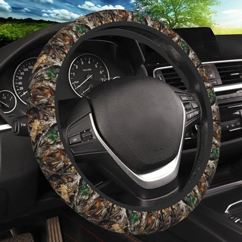 KARREAL Camo Camouflage Leaf Steering Wheel Cover Nonslip Breathable Neoprene Steering Wheel Covers Men Car Accessories Universal 15 Inch Fit Auto Suvs Truck - Image 1