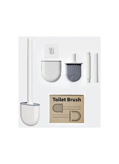 MahMir Durable Effortless Silicone Long Handle Toilet Brush With Wall Mounted Holder. Non-Slip Long Plastic Handle, with Bendable Brush Head, Easy to Clean The Corners of The Toilet, Easy to Install (Black)  - Image 4