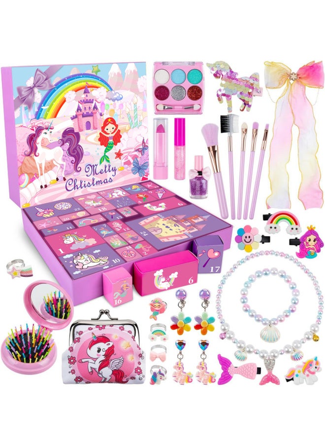 Cross Border Blind Box Children's Party Gift Decompression DIY Hand Tear Countdown Calendar Blind Box Toys-Color:Qc-69 Mermaid Makeup Gift Box  - Image 1