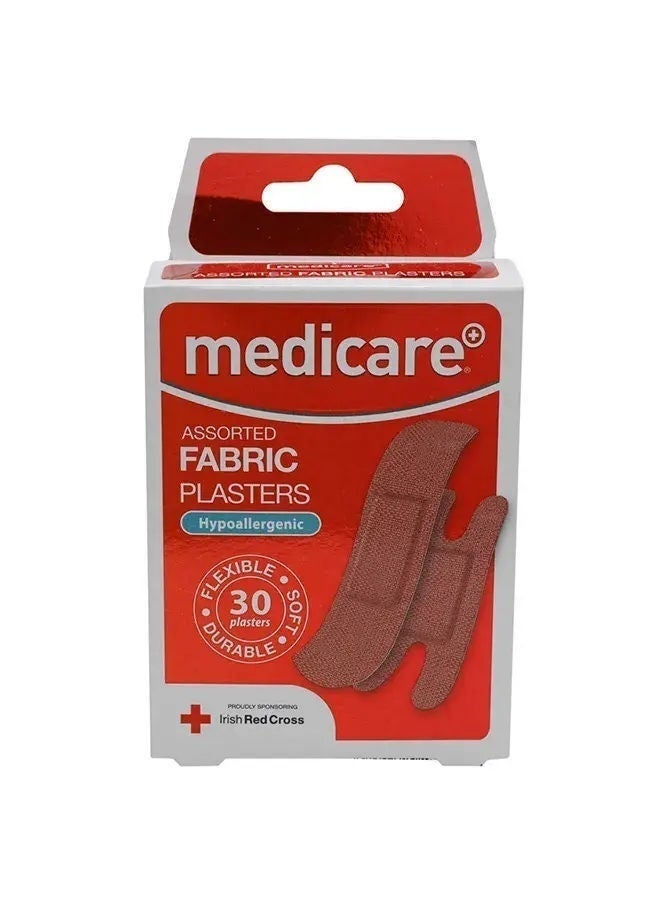 Fabric Plasters, Assorted, 30 Pcs