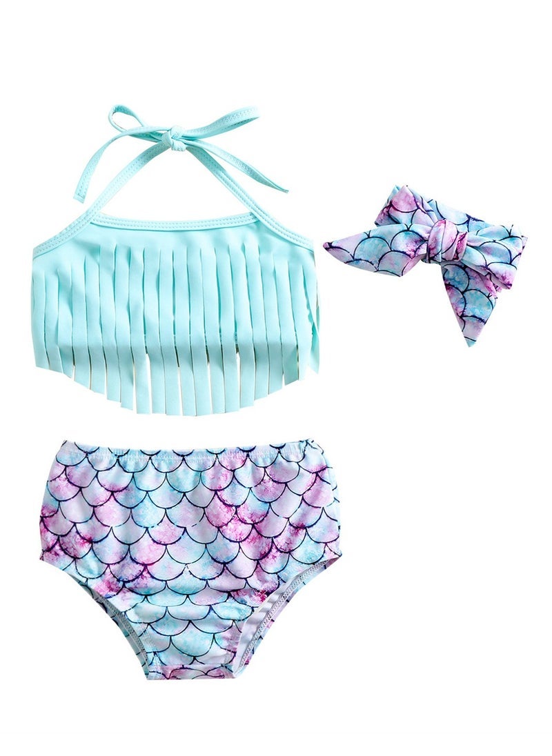 NADANBAO Mermaid Fashion Style Girls' Tassel Beach Swimsuit - Image 1