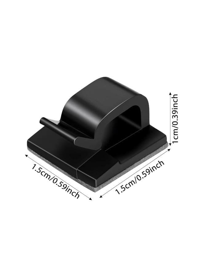 PROMASS 100 Pieces Mini Outdoor Cable Clips with Adhesive Tapes Light Clips Decoration Clips Self Adhesive Hooks Wire Holder for Christmas and Fairy Light (black) - Image 2