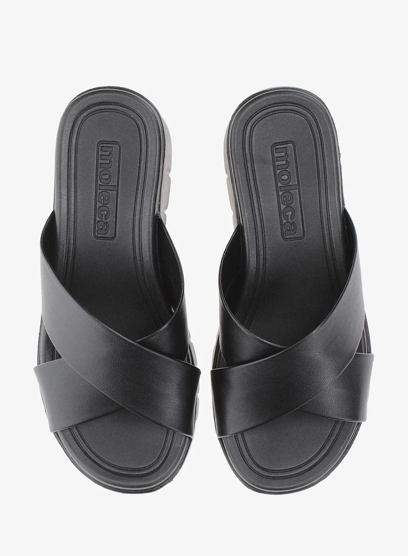 Moleca Black Moleca Women’s Flat Summer Footwear – Lightweight Slip-On Comfort with Stylish Casual Design for Women | Best Price UAE