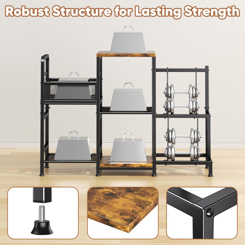 POKIPO Large Record Player Stand, Vinyl Record Storage Holds up to 400+ Albums, 3 Tier Turntable Stand with Display Shelf, 3-in-1 Multifunctional Record Player Cabinet Media Console Table for Stereo - Image 5