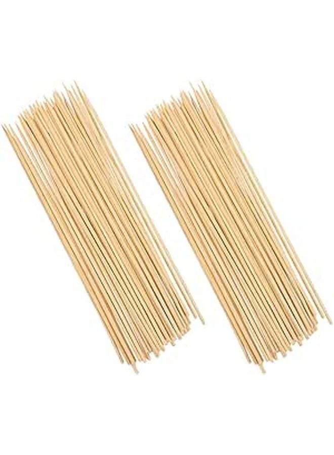 Natural Wooden 4mm Thick 30cm Long Skewers 180 Pieces For BBQ Grilling Fruit Sausage And Crafts - Image 1