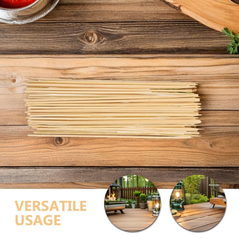 Natural Wooden 4mm Thick 30cm Long Skewers 180 Pieces For BBQ Grilling Fruit Sausage And Crafts - Image 4