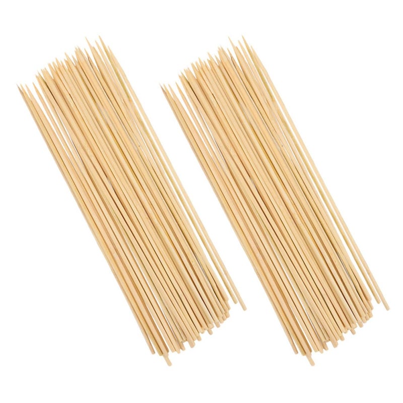 Natural Wooden 4mm Thick 30cm Long Skewers 180 Pieces For BBQ Grilling Fruit Sausage And Crafts - Image 2
