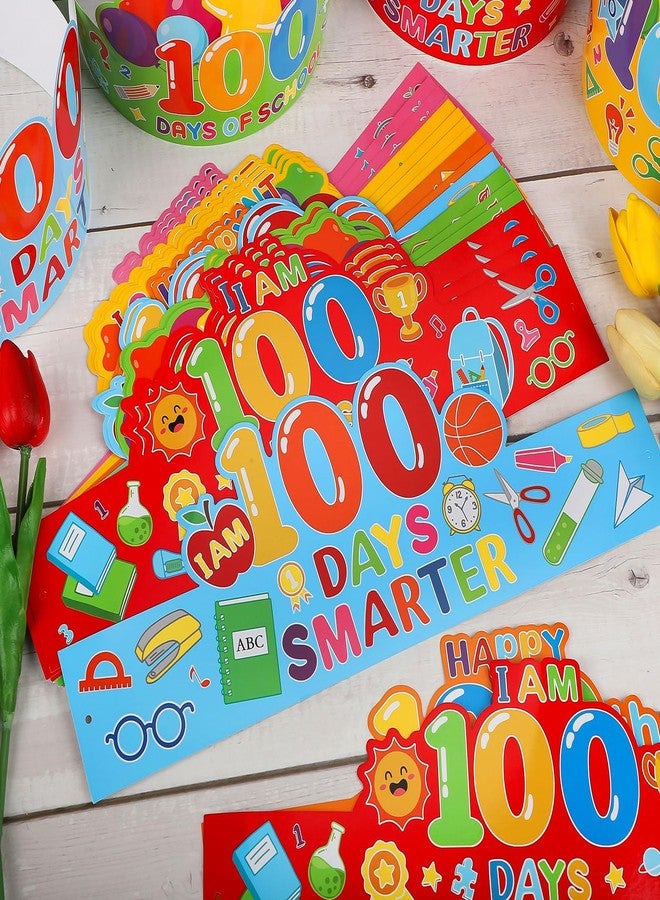 Hedeey 36 Pack 100th Day of School Crowns Paper Adjustable 100 Days of School Hat Classroom Supplies (Colorful) - Image 4