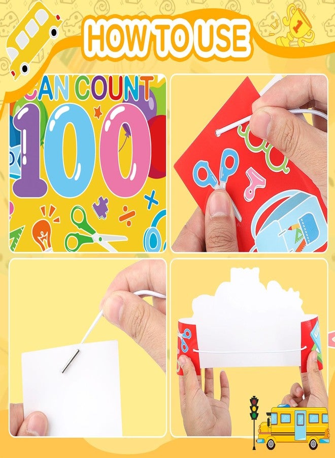 Hedeey 36 Pack 100th Day of School Crowns Paper Adjustable 100 Days of School Hat Classroom Supplies (Colorful) - Image 3