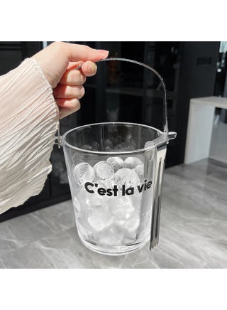 Glass Ice Bucket Household With Ice Clip Cola Bucket Summer Portable Fruit Fishing Large Capacity Container Beverage Cup Utensils-Color:900ml Glass Ice Bucket + Ice Clip (black Cest)-Capacity:Standard - pzsku/Z8D28982A2B72ACEB9359Z/45/_/1742886494/9f131f79-e0b9-425e-9895-9d0bca066105