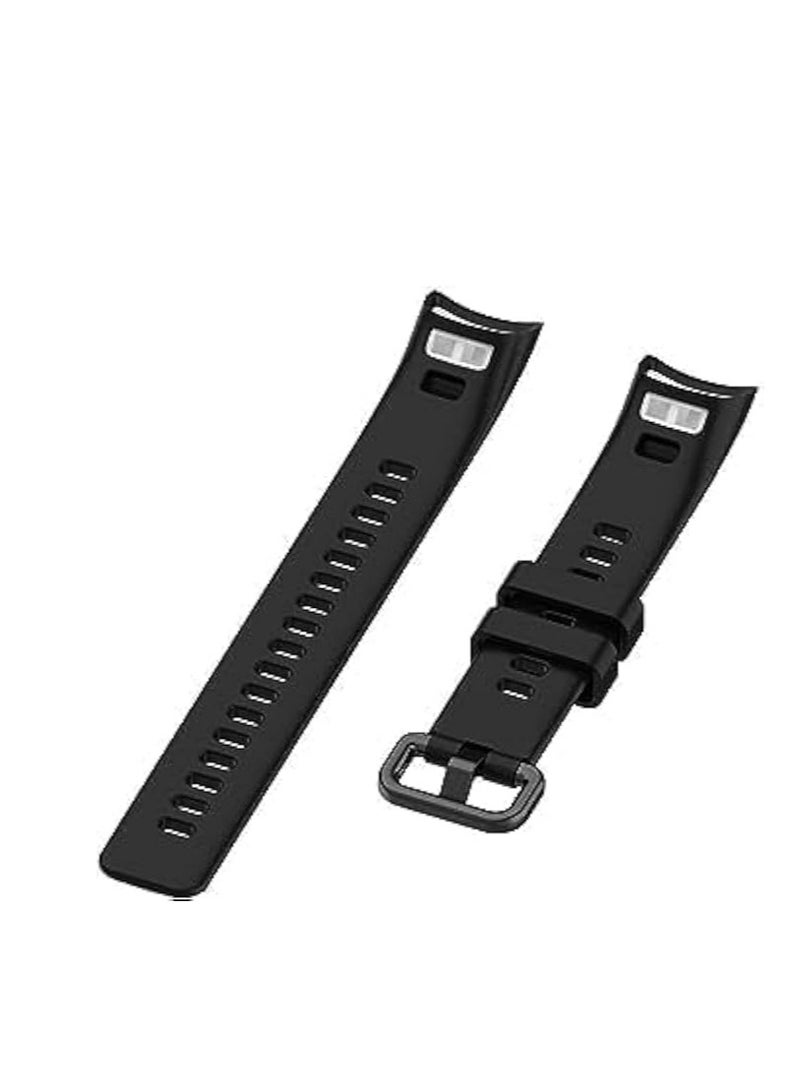Generic Silicone Wristband For Huawei Honor Band 4/Band 5 Smart Watch Replacement Bracelet Strap -Black - Image 4