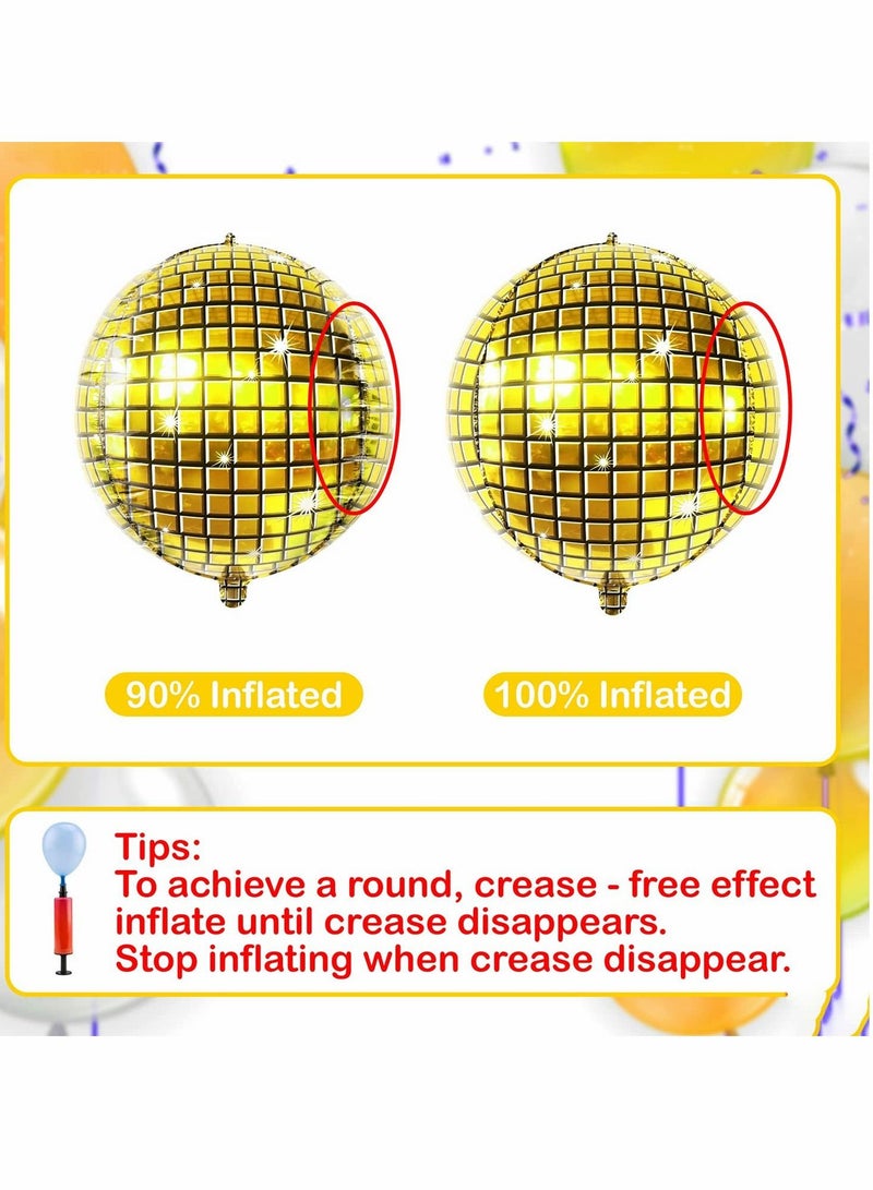واي آند دي Mirror Balloons, 6 Pcs Disco Metallic Balloons for 70s Party Decorations - Image 5