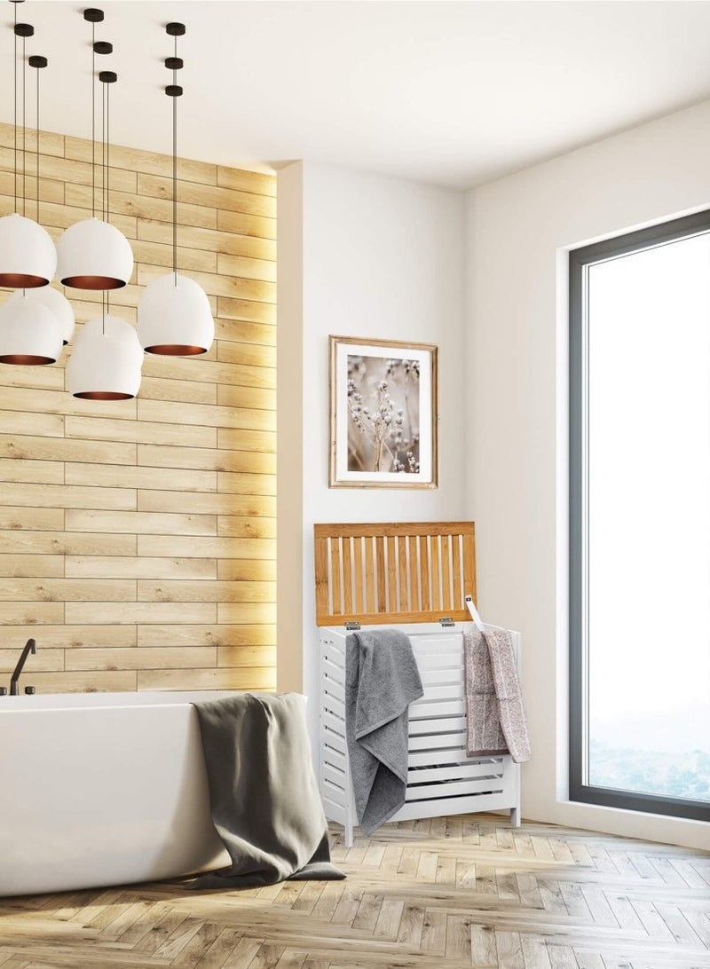 Laundry basket with lid for bathroom or laundry - Image 2