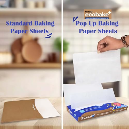 Oddy Ecobake+ 15x10.5 Inch Pop Up Baking & Cooking Paper Sheets, Pack of 100 Precut Sheets - Image 5