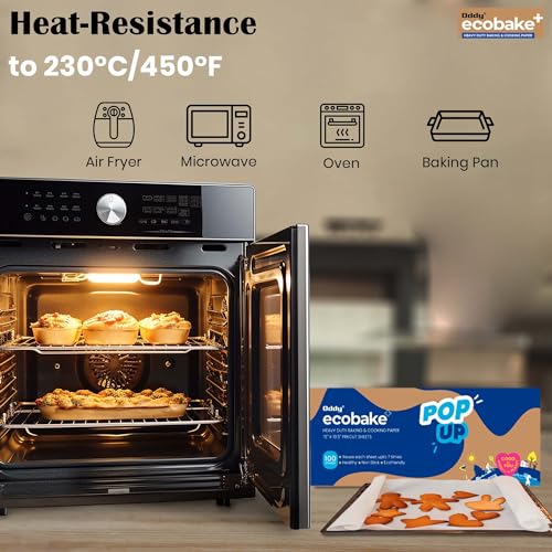 Oddy Ecobake+ 15x10.5 Inch Pop Up Baking & Cooking Paper Sheets, Pack of 100 Precut Sheets - Image 4