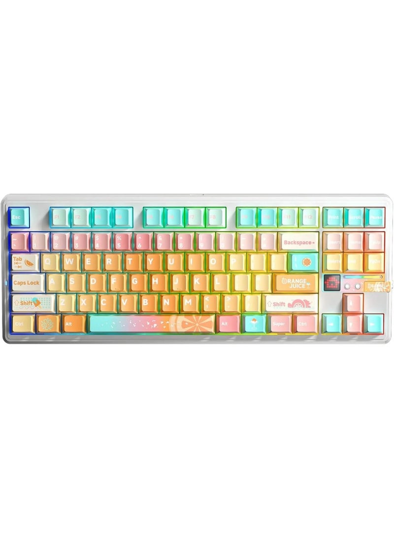 AULA F87PRO V2 Tri-Mode Wireless Mechanical Keyboard – 80% Gasket Structure, Hot-Swappable Keys, RGB Backlight, LED Matrix Display, BT/2.4G/Wired for Gaming & Office - Image 1