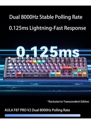 F87PRO V2 Tri-Mode Wireless Mechanical Keyboard – 80% Gasket Structure, Hot-Swappable Keys, RGB Backlight, LED Matrix Display, BT/2.4G/Wired for Gaming & Office - view 3