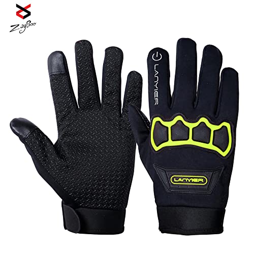 ZaySoo Gloves Protective Full Finger Hand Riding, Cycling, Bike Motorcycle Gym Gloves for Men - Green - Image 5
