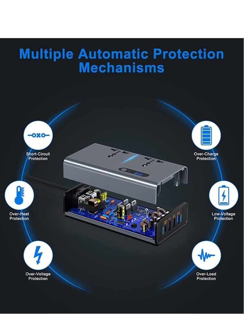 JAJEEK "New Compact 200W DC to AC Car Inverter – Multi-Port Charging for Vehicles"  - Image 4