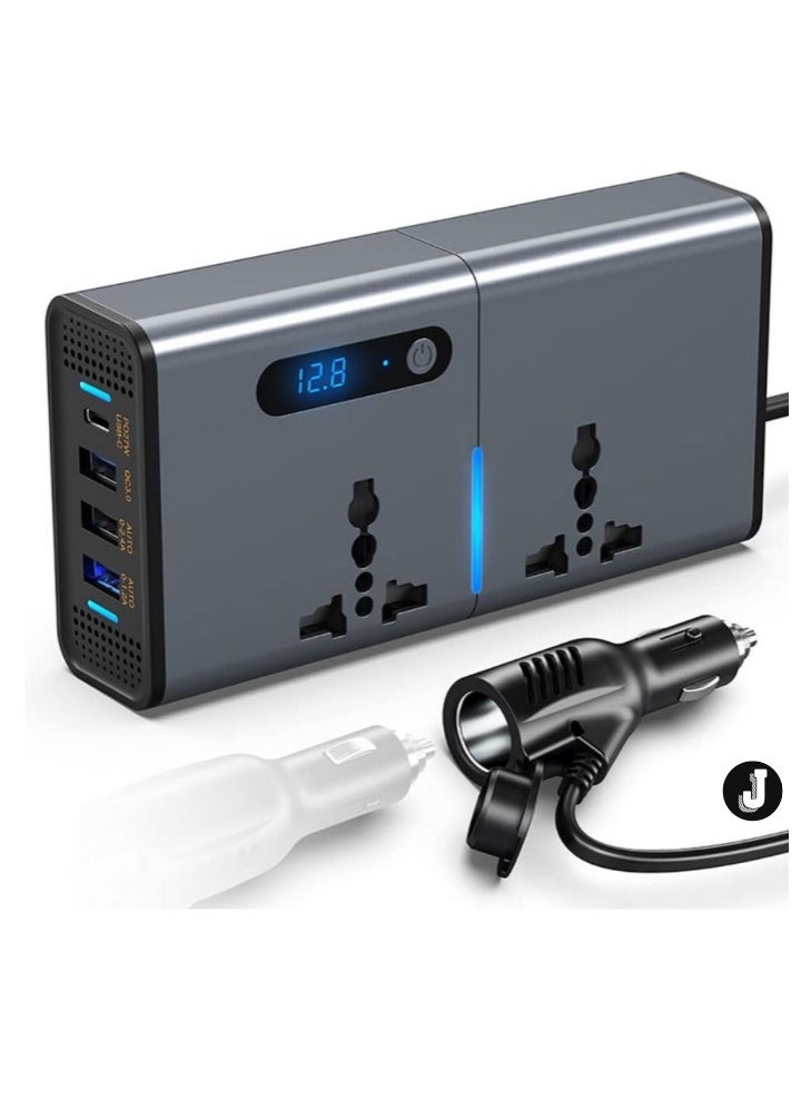 JAJEEK "New Compact 200W DC to AC Car Inverter – Multi-Port Charging for Vehicles"  - Image 1