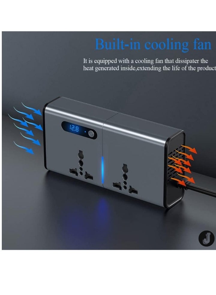 JAJEEK "New Compact 200W DC to AC Car Inverter – Multi-Port Charging for Vehicles"  - Image 5