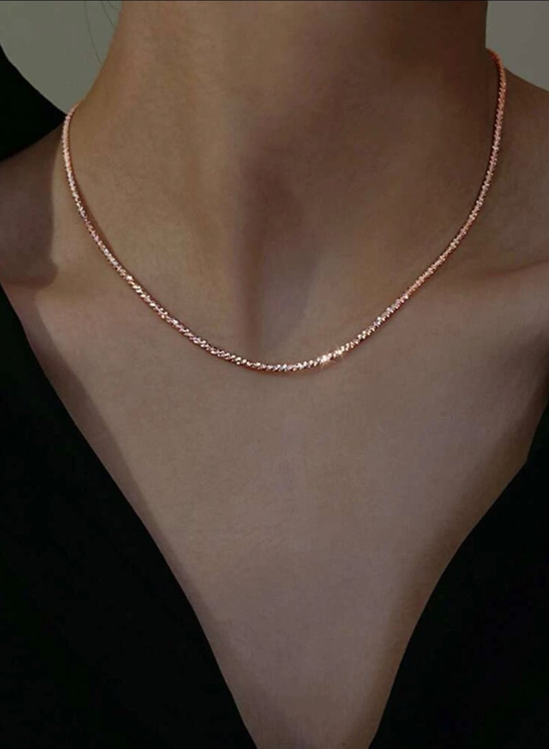 Casual collection Elegant Rose Gold Plated Sparkling Necklace For Women - Image 2